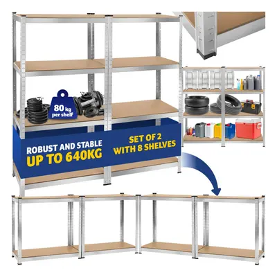 Garage Shelving - heavy-duty galvanised steel frame, height-adjustable shelves