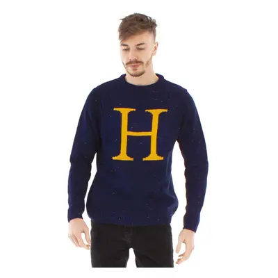 (M, Blue) Harry Potter Unisex Adult Letter H Christmas Jumper