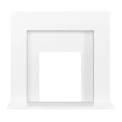 Adam Miami Fireplace Suite in Pure White, Inch Assembled