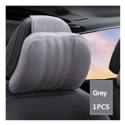 (1pcs gray) High Quality Memory Foam Car Headrest Pillow S-Class Soft Pillow Suede