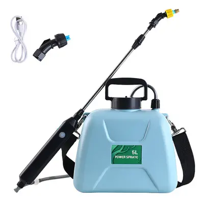 (Blue) 5L Electric Sprayer Shouldered Sprinkler Agriculture Tools Watering Can Atomizing Waterin