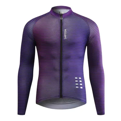 (purple, 2XL) Cycling Jersey Wosawe Mens Breathable Mtb Bike Tops Sportswear