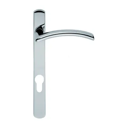 PAIR Arched Lever on Narrow Euro Lock Backpalte x 26mm Polished Chrome