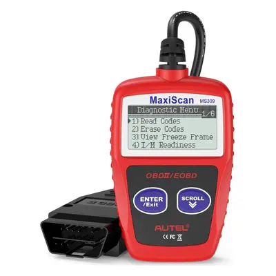 Autel MaxiScan MS309 OBD2 Reader Car Diagnostic Scanner Vehicle Engine Fault Code Reader, Turn O