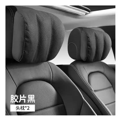 (Black 2pcs) Car Headrest Neck Pillow For Mercedes Benz S-Class Maybach Pillow Auto