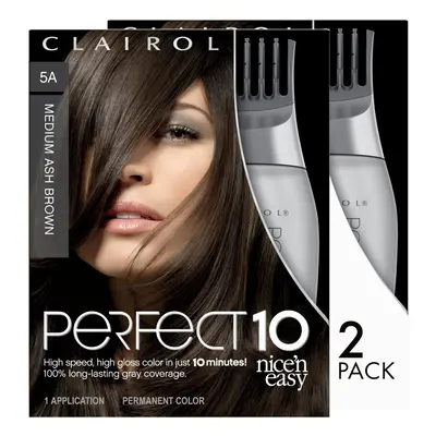 Clairol Nice'n Easy Perfect Permanent Hair Dye 5A Medium Ash Brown Hair Color Pack of