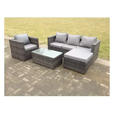 Fimous Lounge Rattan Sofa Outdoor Garden Furniture Single Arm Chair