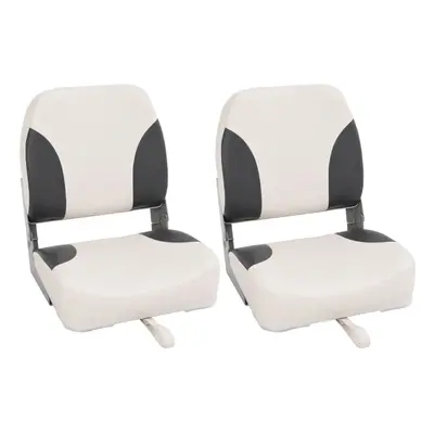 (2 pcs) vidaXL Boat Seat Foldable Backrest with Blue-white Pillow Kayak Canoe Seat