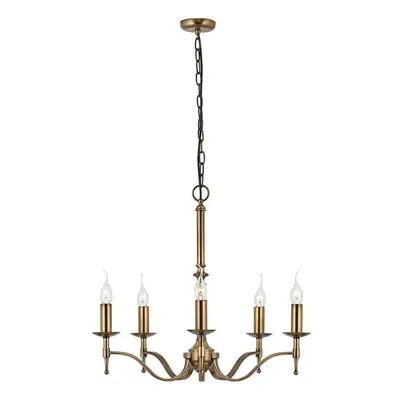 Avery Ceiling Pendant Chandelier Light Lamp Antique Brass Curved Candelabra