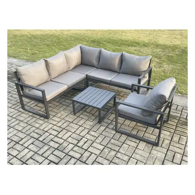 Fimous Outdoor Garden Furniture Set Aluminium Lounge Sofa Square Coffee Table Sets with Chair In