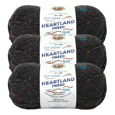 Lion Brand Yarn Heartland Yarn for crocheting, Knitting, and Weaving, Multicolor Yarn, 3-Pack, B