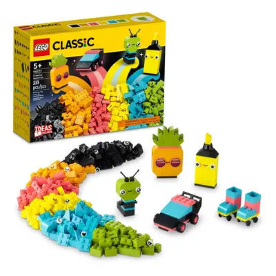 LEGO Classic Creative Neon Colors Fun Brick Box Set Building Toy to Create a Car Pineapple Alien