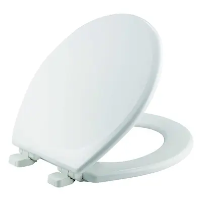 MAYFAIR 843SLOW Lannon Toilet Seat will Slow close and Never Loosen, ROUND, Durable Enameled Woo