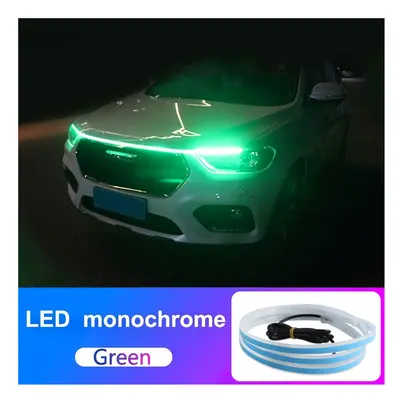 (150CM, Green) Car LED Hood Light Strip Daytime Running Lights Flexible Waterproof DRL