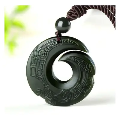 (green) Natural Hetian Jade Pendant Necklace Jadeite Jewelry For Men Gifts Buddhist Lucky Carved