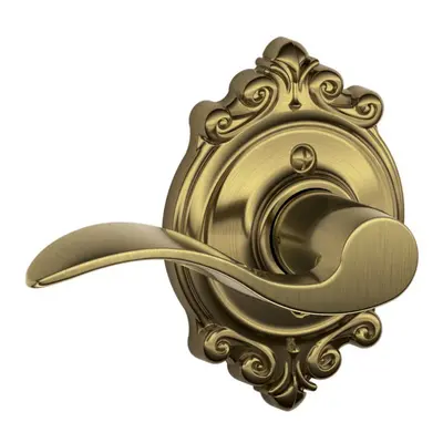 SCHLAGE Accent Lever with Brookshire Trim Non-Turning Lock in Antique Brass - Left Handed - F170