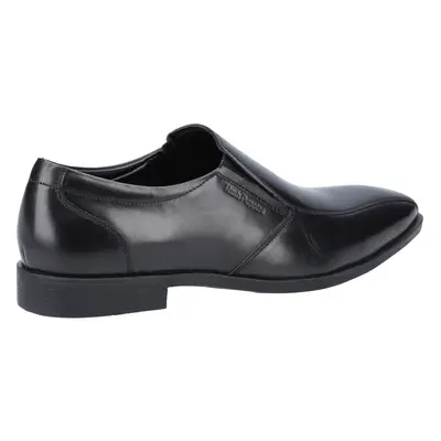 (Black, (Adults')) Hush Puppies Ellis Leather Men's Black Slip-On Shoes