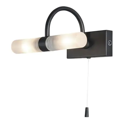 Litecraft Crista Bathroom Wall Light With Pull Switch - Black