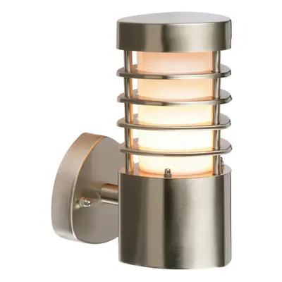 IP44 Outdoor Wall Light Stainless Steel Open Lantern Traditional Slotted Porch