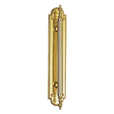 Ornate Textured Door Pull Handle x 29mm Fixing Centres Polished Brass