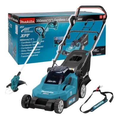 Makita DLM382Z 18v / 36v LXT Cordless Battery Lawn Mower + Grass Line Trimmer