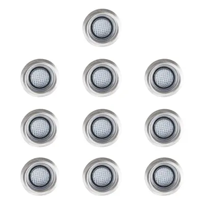 Pack of 40mm Blue LED Round Garden Decking/Kitchen Plinth Lights Kit - IP67