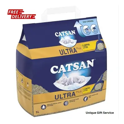 Catsan Ultra Plus Clumping Cat , extra absorbent, Pack of (3 x L)