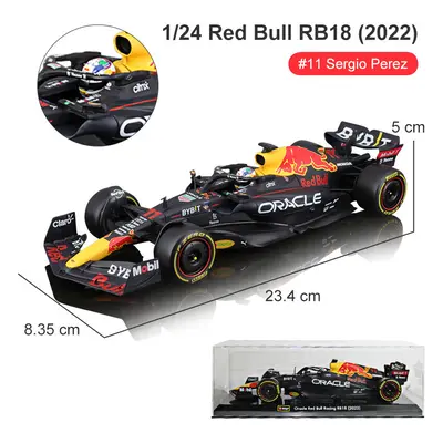 (RB18-11 With Helmet) 1:24 F1 Red Bull RB18 #1 Verstappen Champion Gold Helmet #11 Perez