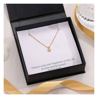 Solitaire Diamond Necklace with Giftbox and Prewritten Gift Note Package in 18ct Gold Vermeil