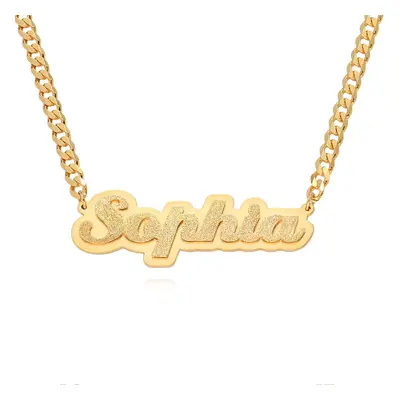 Brandi Double Plated Name Necklace in 18ct Gold Plating