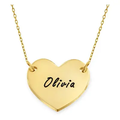 Teen's Engraved Heart Necklace in 10ct Solid Yellow Gold