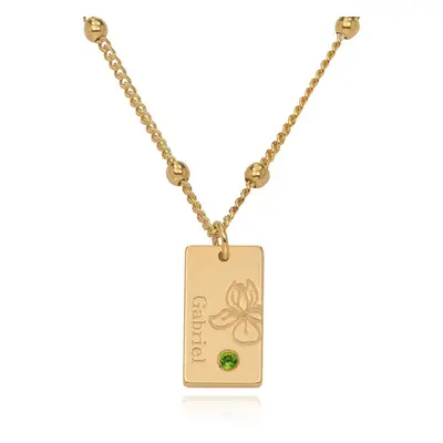 Blossom Birth Flower & Stone Necklace in 18ct Gold Vermeil