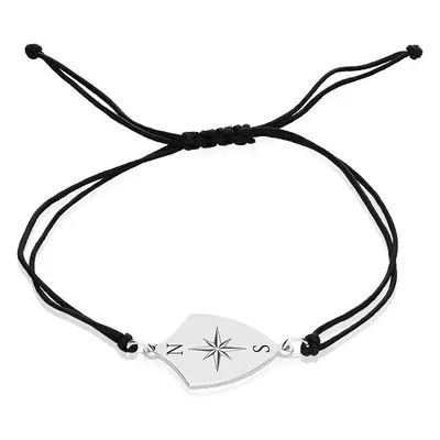 Boys Initial Compass Bracelet in Sterling Silver