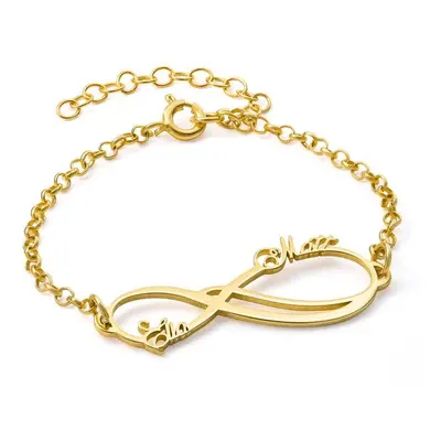 Infinity 2 Names Bracelet in 18ct Gold Plating