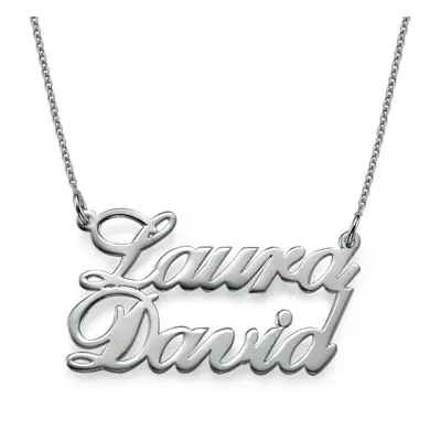 Two Name Pendant Necklace in Sterling Silver