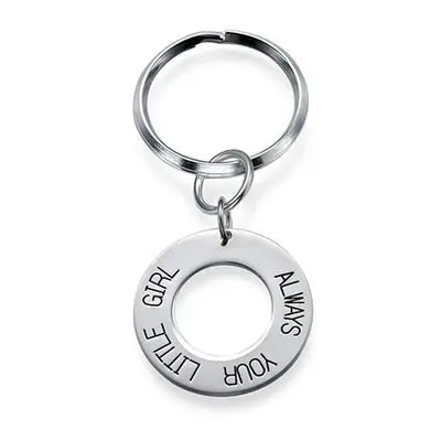 Engraved Disc Keyring in Sterling Silver