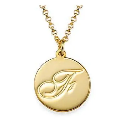 Script Initial Pendant Necklace in 18ct Gold Plating