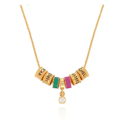 Linda Charm Necklace with Diamond in 18ct Gold Plating