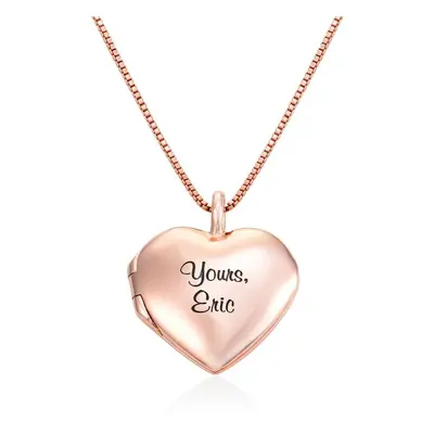 Heart Pendant Necklace with Engraving in 18ct Rose Gold Plating