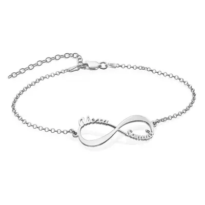 Personalised Infinity Name Bracelet in Sterling Silver