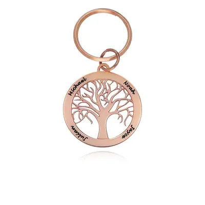 Personalised Family Tree Keychain in 18ct Rose Gold Plating