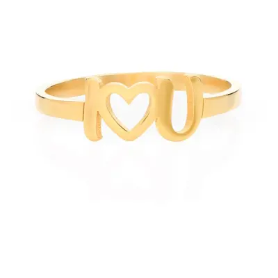 I Heart You Initial Ring in 18ct Gold Plating