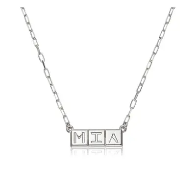 Horizontal Tile Necklace in Sterling Silver