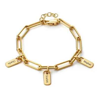 Rory Chain Link Bracelet with Custom Charms in 14ct Solid Yellow Gold