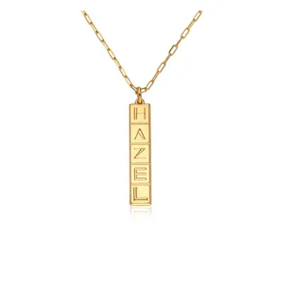 Vertical Tile Necklace in 18ct Gold Vermeil