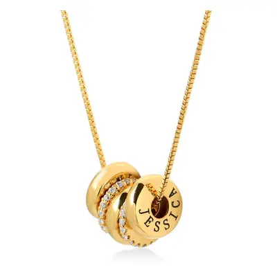 Candy Necklace with Engraved Beads in 18ct Gold Vermeil