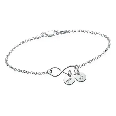 Infinity Bracelet / Anklet with Initials in Sterling Silver