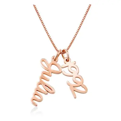 Vertical Cursive Name Necklace in 18ct Rose Gold Plating