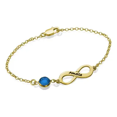 Infinity Birthstone Bracelet in 18ct Gold Vermeil