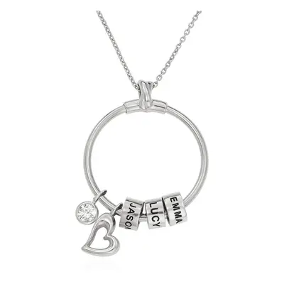 Linda Circle Pendant Necklace in Sterling Silver